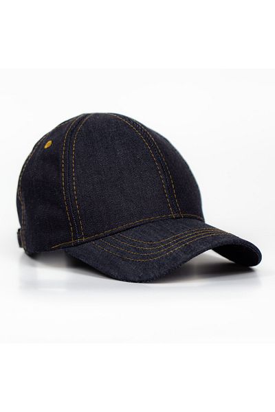 LEAN CAP Navy Blue Denim Fabric Adjustable Standard Size Water Resistant Summer Cap