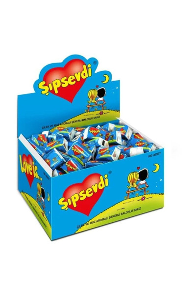 TEA OR COFFEE 100 adet Çilek ve Muz Aromalı Şıpsevsdi Love Sakız - Nostaljik ...