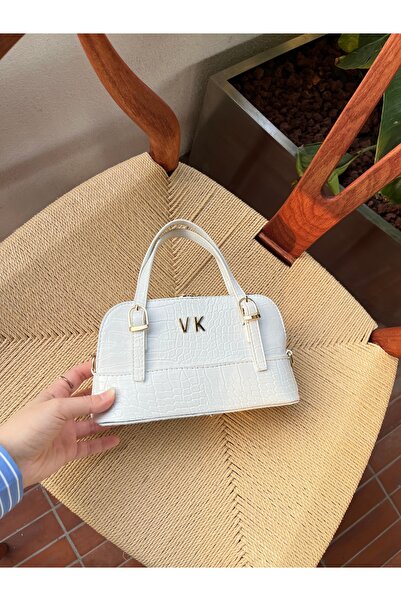 Vakar TİMSAH DERİSİ GÖRÜNÜMLÜ PEMBE ÇAPRAZ ÇANTA