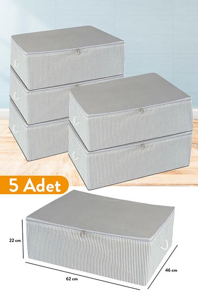 Serstil 5 Τεμάχια - Μεγάλο Μέγεθος Κάτω Σόλα Ανθρακί Ριγέ Σκουπίδια 62 x 46 x 22 cm