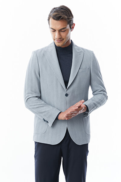 PAULMARK Herringbone Patterned Jacket