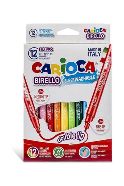 CARIOCA Birello Jumbo+standard Double Ended Washable Felt Paint 12 Colors