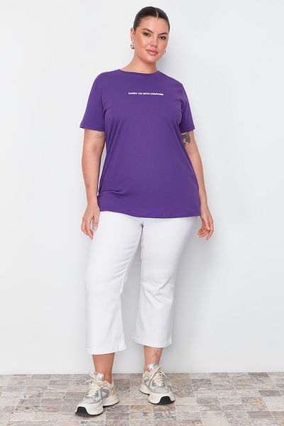  TopGlory Women's T-Shirt 100% Cotton Puff Sleeve T-Shirt (Color  : Lilac Purple, Size : Small) : Clothing, Shoes & Jewelry