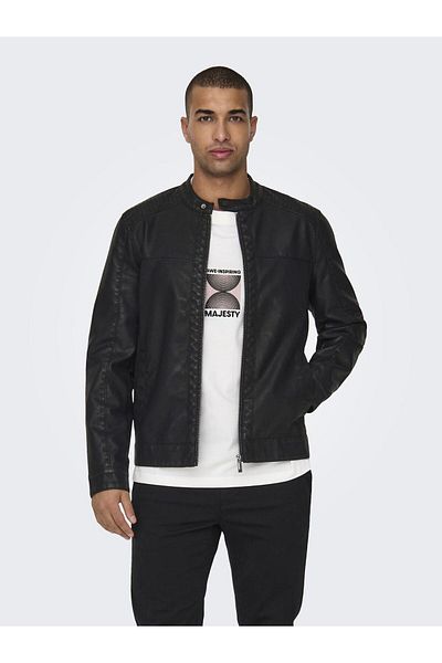 Only & Sons Bikerjacke in Lederoptik onsMIKE PU RACER JACKET OTW