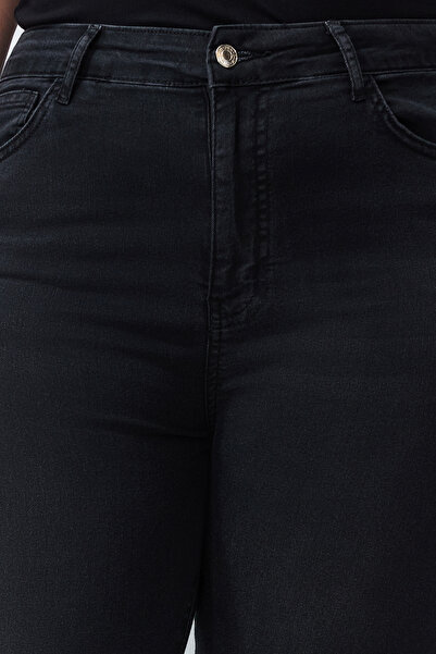 Trendyol Curve Μαύρο λεπτό τζιν Σούπερ ελαστικό ψηλόμεσο τζιν TBBSS24CJ00029