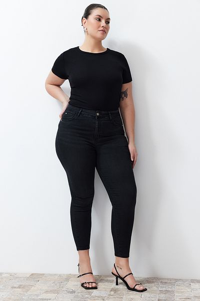 Trendyol Curve Black Thinning Effect Super Stretchy High Waist Skinny Jeans TBBSS24CJ00029