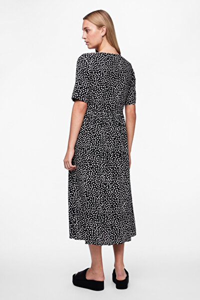 PIECES MIDI ŠATY PCTALA SS STRUNOVÉ VÁZÁNÍ NOOS BC