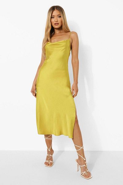 BOOHOO فستان أصفر نسائي