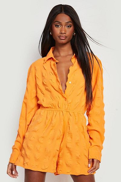 BOOHOO Women's Orange Jumpsuit