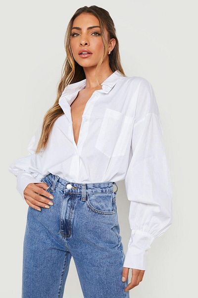 BOOHOO قميص أبيض نسائي
