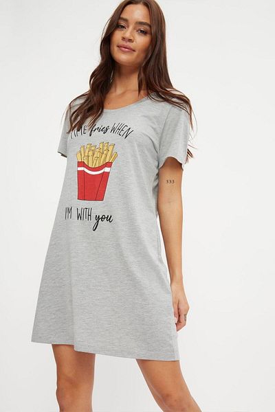 DOROTHY PERKINS Women's Light Gray Pajama Top