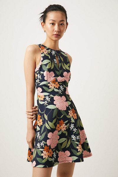Oasis Women's Navy Blue Dress
