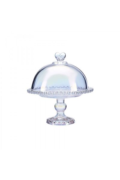 Karaca Rory Steh Kuchenständer, 19 cm - Eleganter Glas Tortenständer für stilvolle Präsentationen un