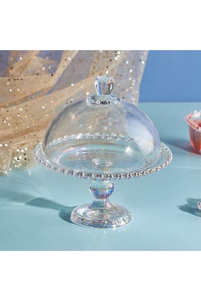 Karaca Rory Steh Kuchenständer, 19 cm - Eleganter Glas Tortenständer für stilvolle Präsentationen un