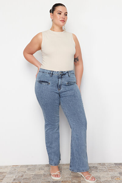 Trendyol Curve Сини испански дънки TBBAW24CJ00006