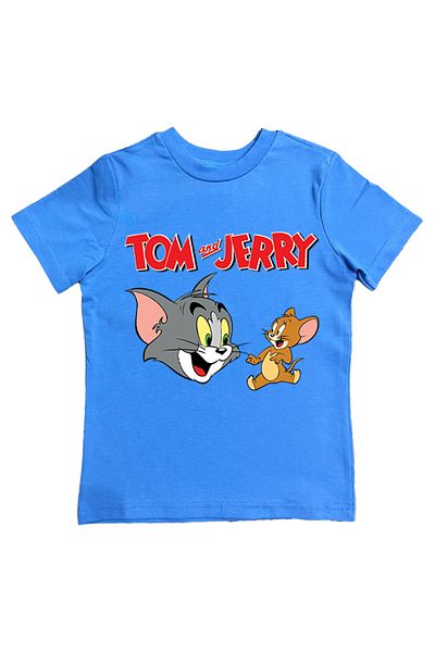SEDİRLİ Tricou de vară pentru copii din bumbac pieptănat cu imprimeu Tom & Jerry