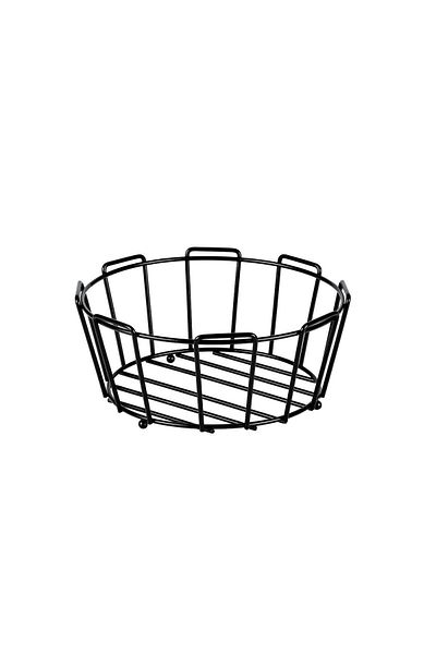 Edora Home Black Multi-Purpose Oval Cornered Bread Bowl Macrame - Metal Stainless