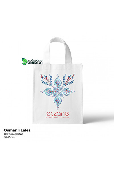 Cpost Eczane Poşeti Bez Osmanlı Lalesi Yumuşak Saplı Eczane Çantası 35x45cm (...