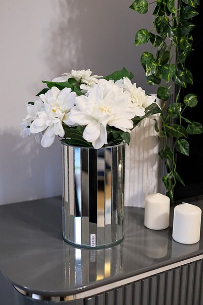 HOMİLA 20 cm White (Silver) Mirrored Vase
