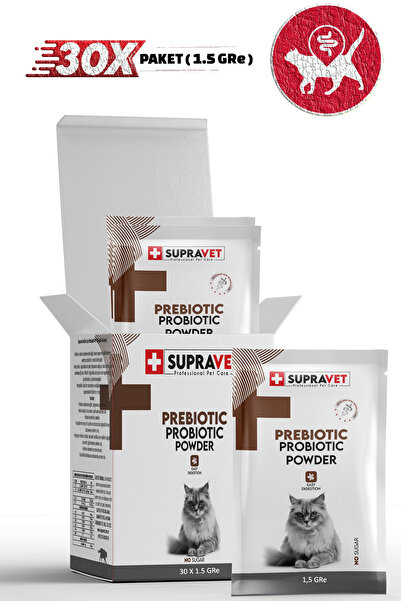 Supravet Toz Probiyotik + Prebiyotik Kedi 1.5 Gr x 30 Adet