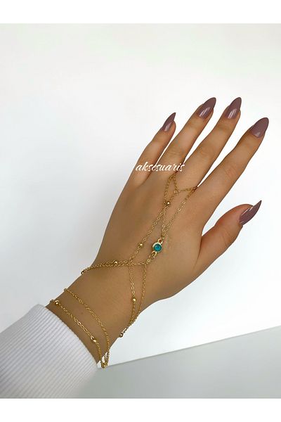 aksesuaris 2-Piece Gold Nazar Şahmeran Hand Accessory