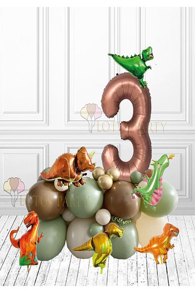 LOTUS PARTY Δεσμός με μπαλόνι σαφάρι με θέμα τον δεινόσαυρο 3 ετών
