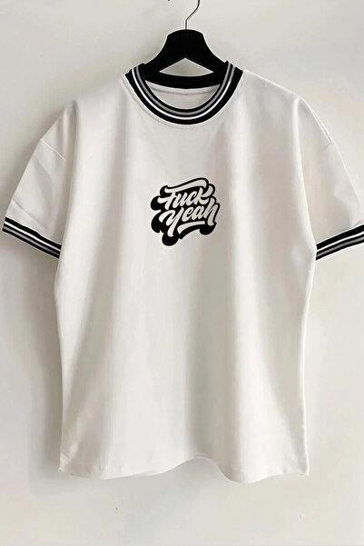 Vordevia F*ck Yeah Tekst Štampano Unisex Nova Sezona Oversize kroj Kalup Sa d...