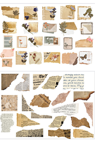 Ayza Tasarım Planner Sticker ,Vintage Sticker Ajanda, Günlük, Planlayıcı, Lap...