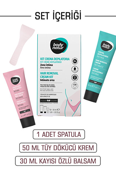 Body Natur Kadınlar İçin Genital Özel Bölge Tüy Dökücü Krem Seti T Bölgesi Tüy Dökücü & Uygulama Sonrası Balsam