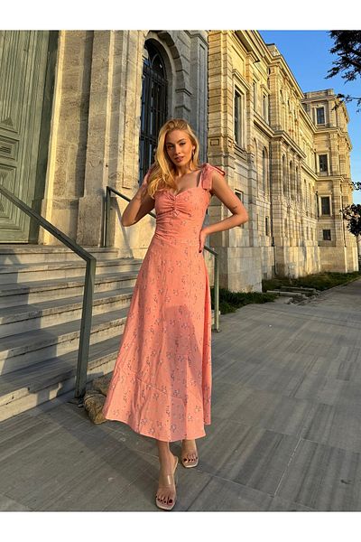 MY DEPO Rochie midi cu bretele late cu imprimeu floral pentru dama