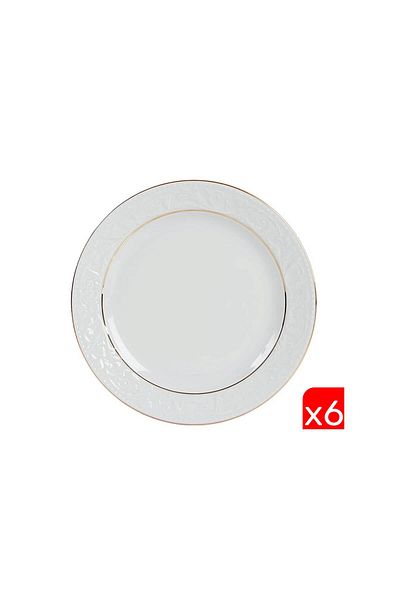 Porland Hazan Gold Gilt Flat Plate 20cm 6-Piece 04POR031036