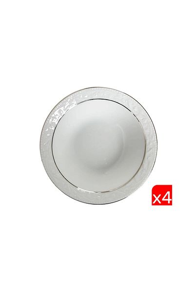 Porland Hazan Platinum Gilded Soup Bowl 15cm 4-Piece 04POR031152