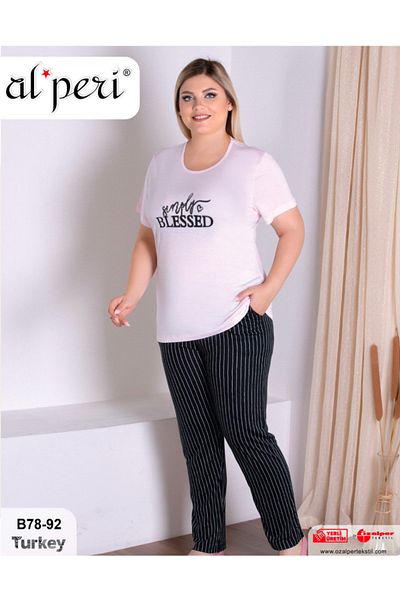 Alperi Plus Size Pink Women's Pajama Set