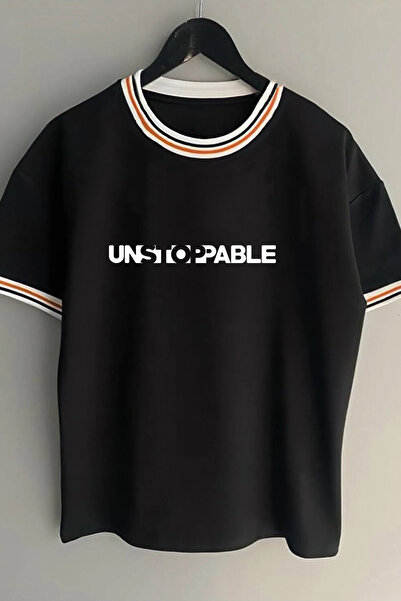 Vordevia Tricou alb de vară unisex, cu imprimeu cu text imposibil de oprit, c...