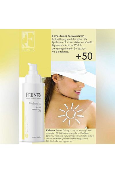 TeN Cilt Bakım Fernes Cosmetics Sunscreen Cream - +50