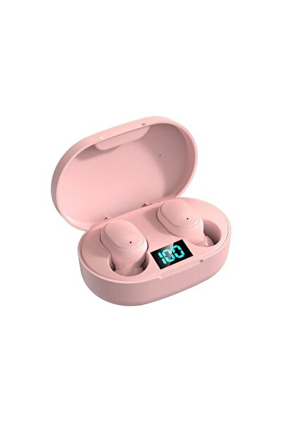 LESGO E6s Bluetooth 5.0 Kablosuz Kulaklık Toz Pembe Çift Mikrofonlu Powerbank Kutulu 2024versiyon