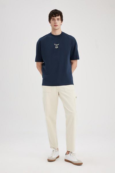 DeFacto Μπλουζάκι με κοντό μανίκι Van Gogh Oversize Fit Crew Back T-shirt C3629AX24SP