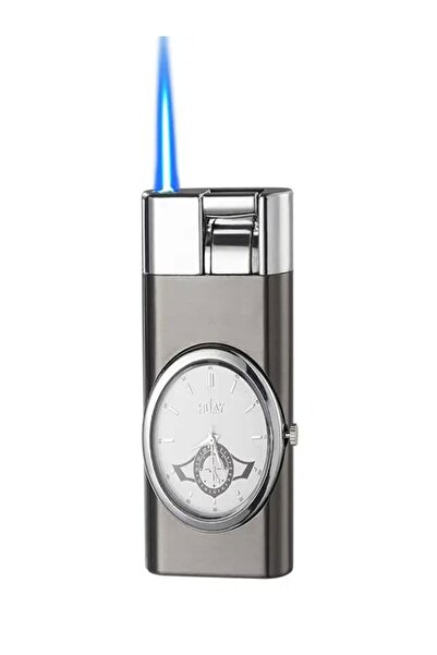 HK GİFT SHOP Yaratıcı rüzgar geçirmez Metal flaş gerçek İzle bütan gaz çakmak...