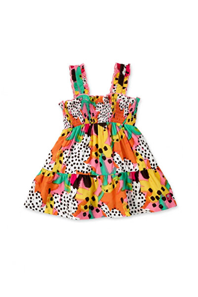 Tuc Tuc Tropical Patterned Pink Poplin Dress
