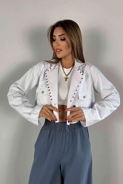 Lady Pixie Staple Design Denim Crop Jacket