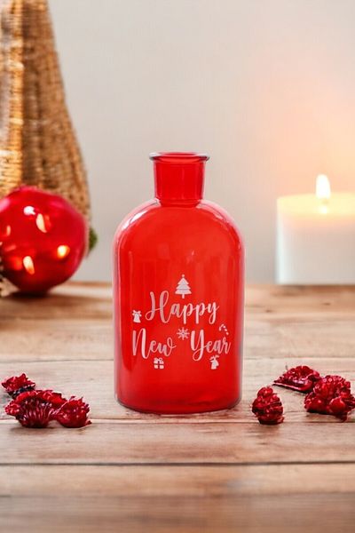 Binbirdemet Happy New Year - Red Comfortable Vase