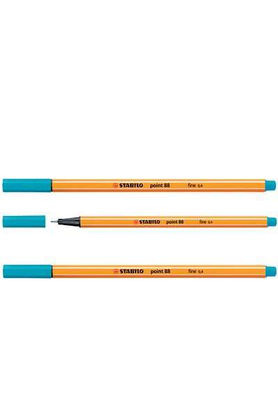 Stabilo Felt Tip Thin Pen (10 Pieces) 88 Point 0.4 Mm Light Blue 88/31