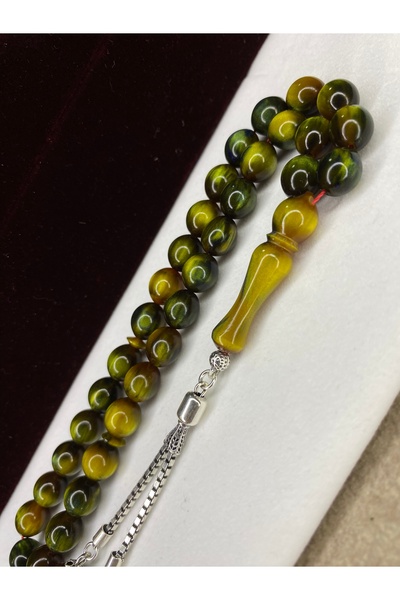 M B HEDİYELİK EŞYA Pearlescent Crimped Amber Opal Similar 925 Sterling Silver Tassel