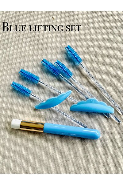 DFCOSMETICS BLUE İpek Kirpik Lifting seti PERMA PEDİ RİMEL FIRÇA YIKAMA FIRÇASI