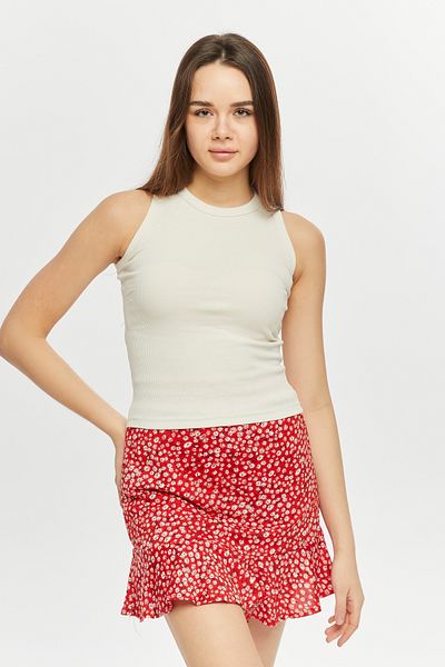 MA ananas Women's Strappy Zero Sleeve Combed Cotton Blouse