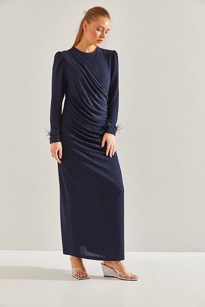 Bianco Lucci Modest Hidzsáb csillogó estélyi ruha -60191009
