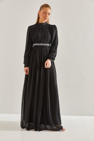 Bianco Lucci Modest Šaty z hidžábu s podšívkou a drahokamy -60191008