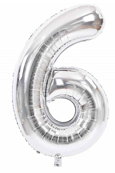 Partifabrik Number Foil Balloon 100 Cm Silver Color
