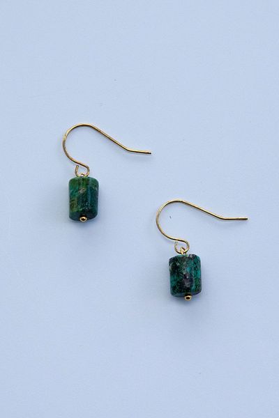 Lila Rosa Ethnic Authentic Earrings - Natural Stone Detailed