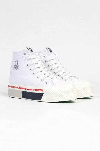 Benetton ® |   BN-30942 - 3114 Alb Roșu - Pantofi sport pentru damă